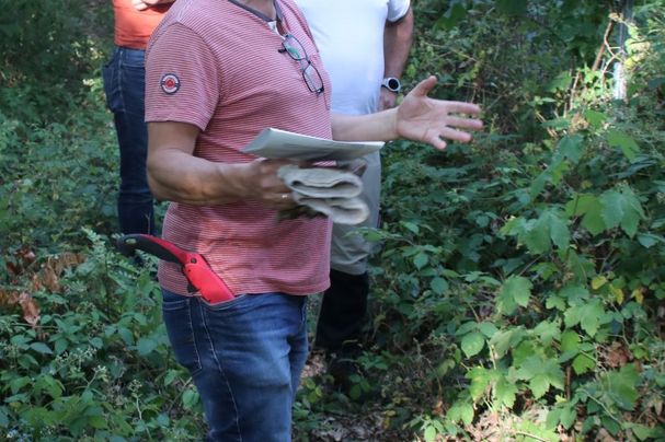 Waldspaziergang in Kornburg (Foto: Wolfgang Dötsch) Waldspaziergang in Kornburg: Referent Hans Anschütz