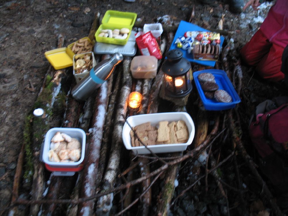 Weihnachtspicknick mit Schneemannbau Weihnachtspicknick mit Schneemannbau