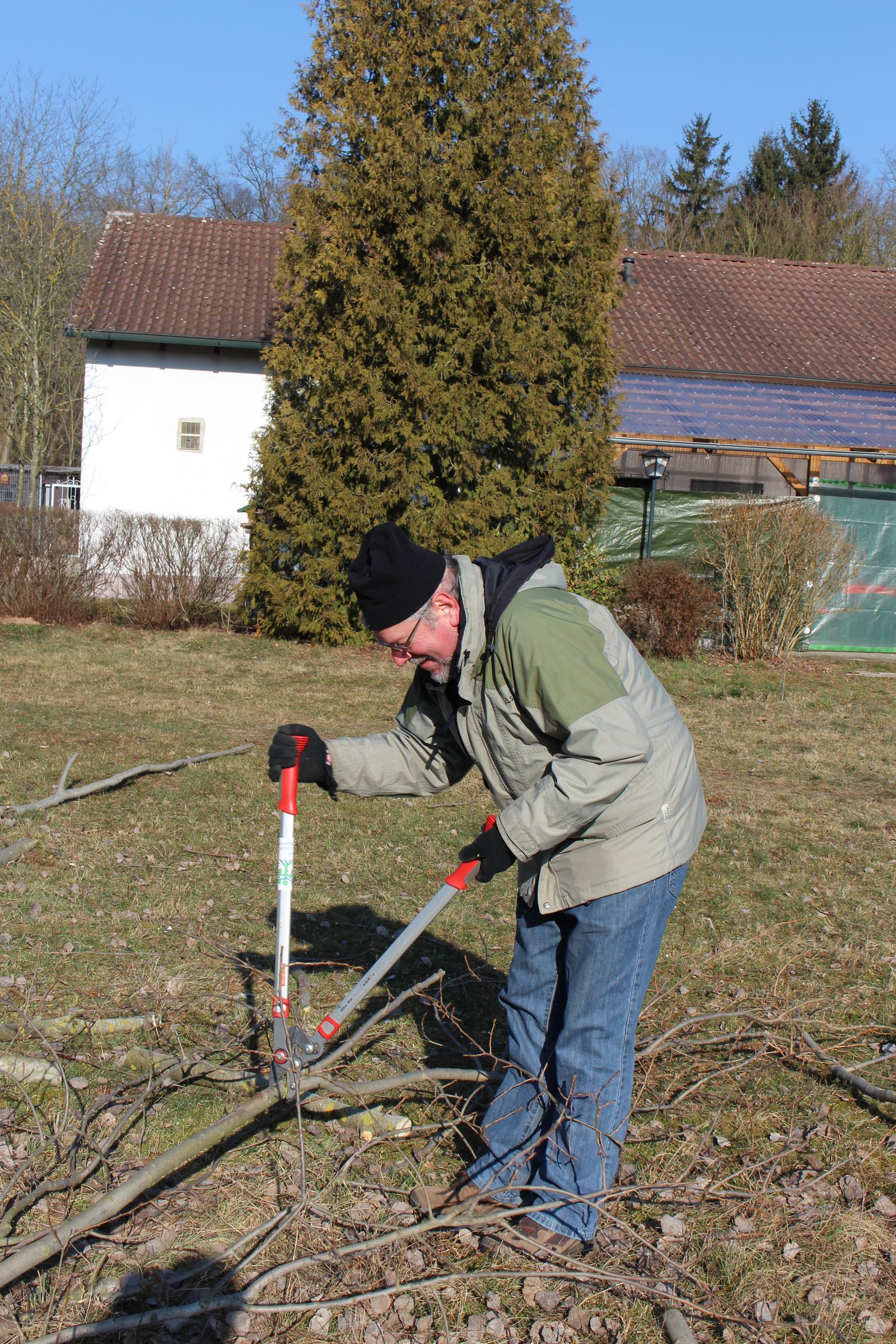 Gehölzschnitt auf der Heidefläche in Ziegelstein