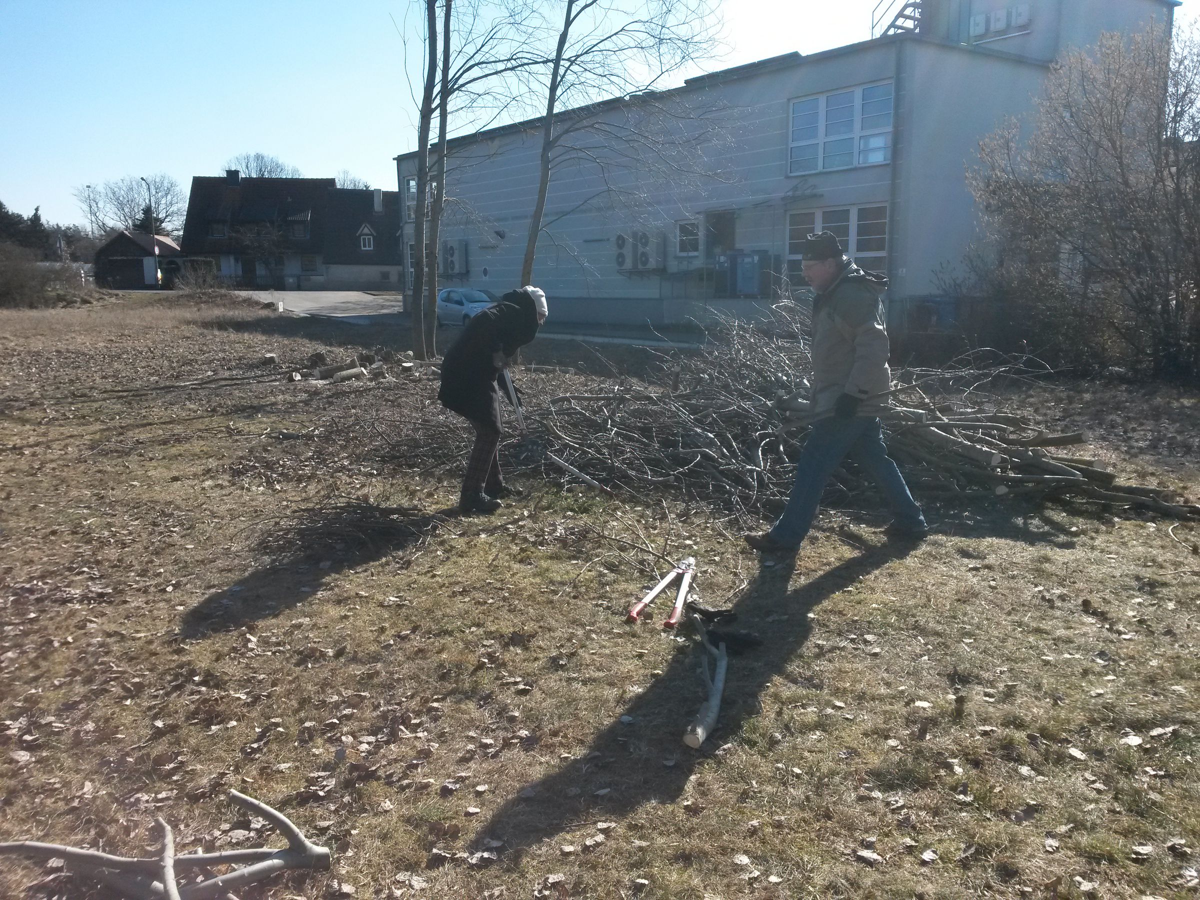 Gehölzschnitt auf der Heidefläche in Ziegelstein